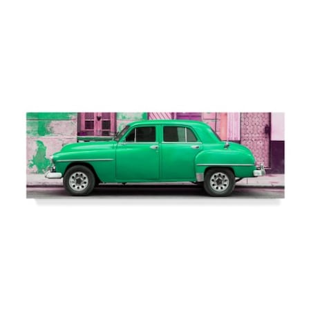 Philippe Hugonnard 'Green Classic American Car' Canvas Art,6x19